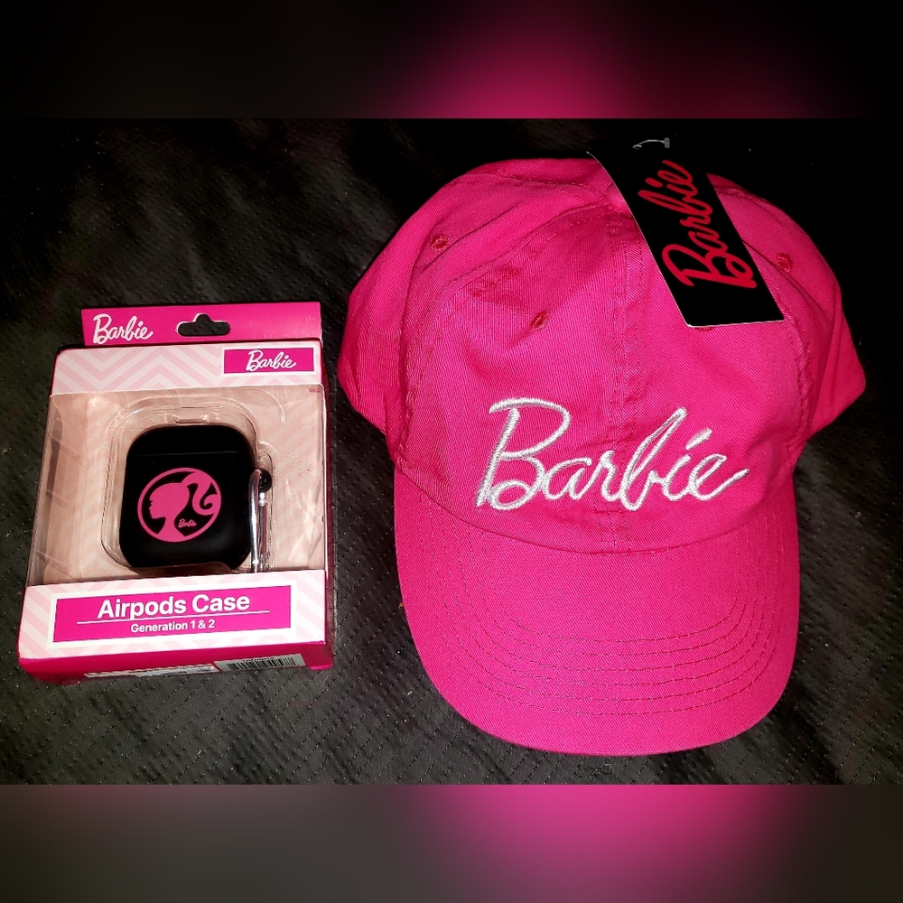 Barbie Airpods Case And Barbie Baseball-style Cap / Hat - Both NEW!